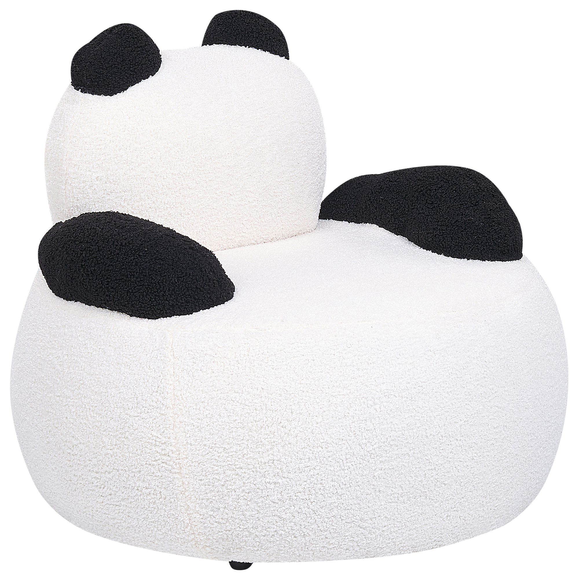 Barnfåtölj Panda VIBY Bouclé Vit