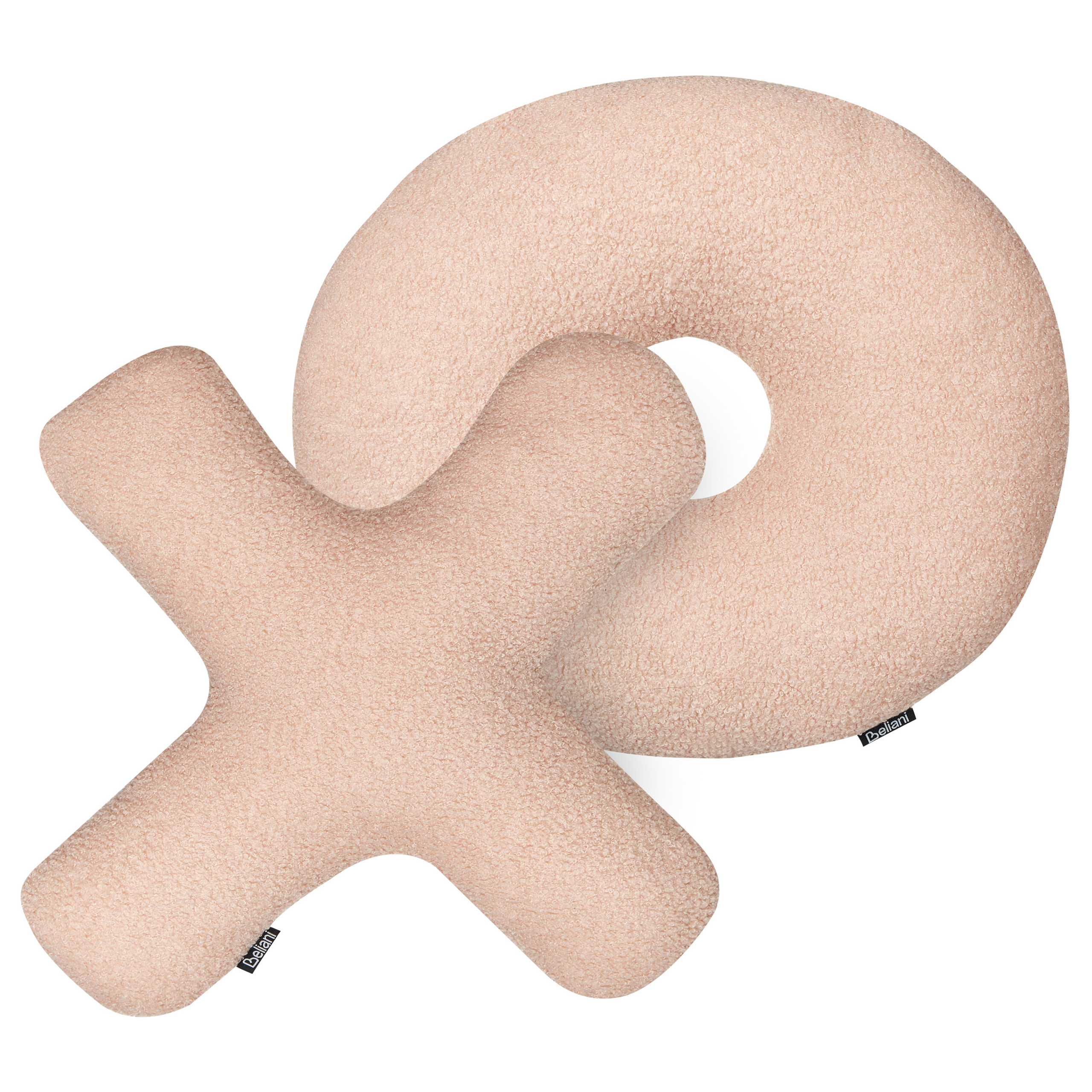 Set med 2 prydnadskuddar HESPERIS Bouclé Pastellrosa Monokromt