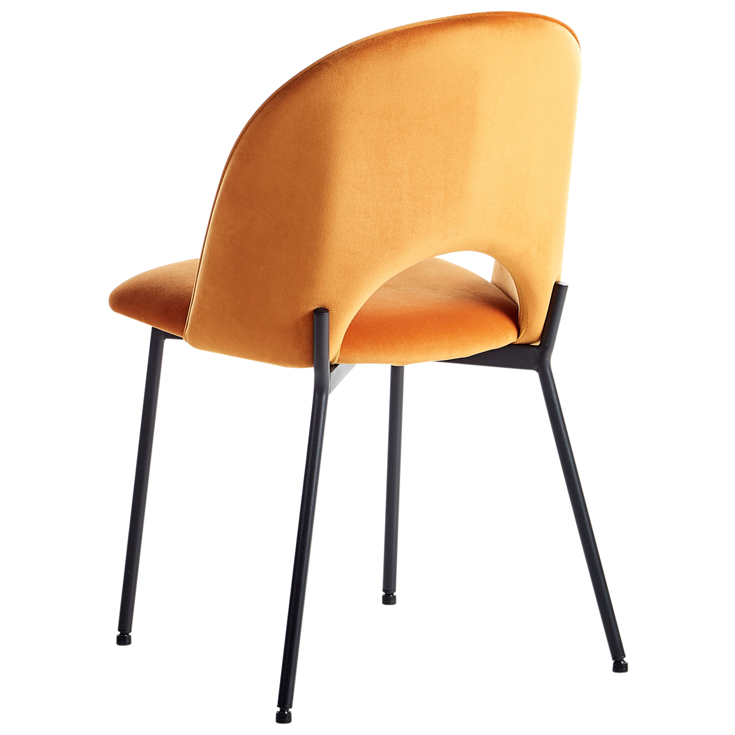 Set med 2 matstolar COVELO Sammet Orange