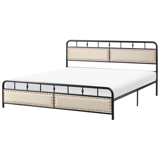 Säng med lamellram Metall BREUILLET 180 x 200 cm Svart