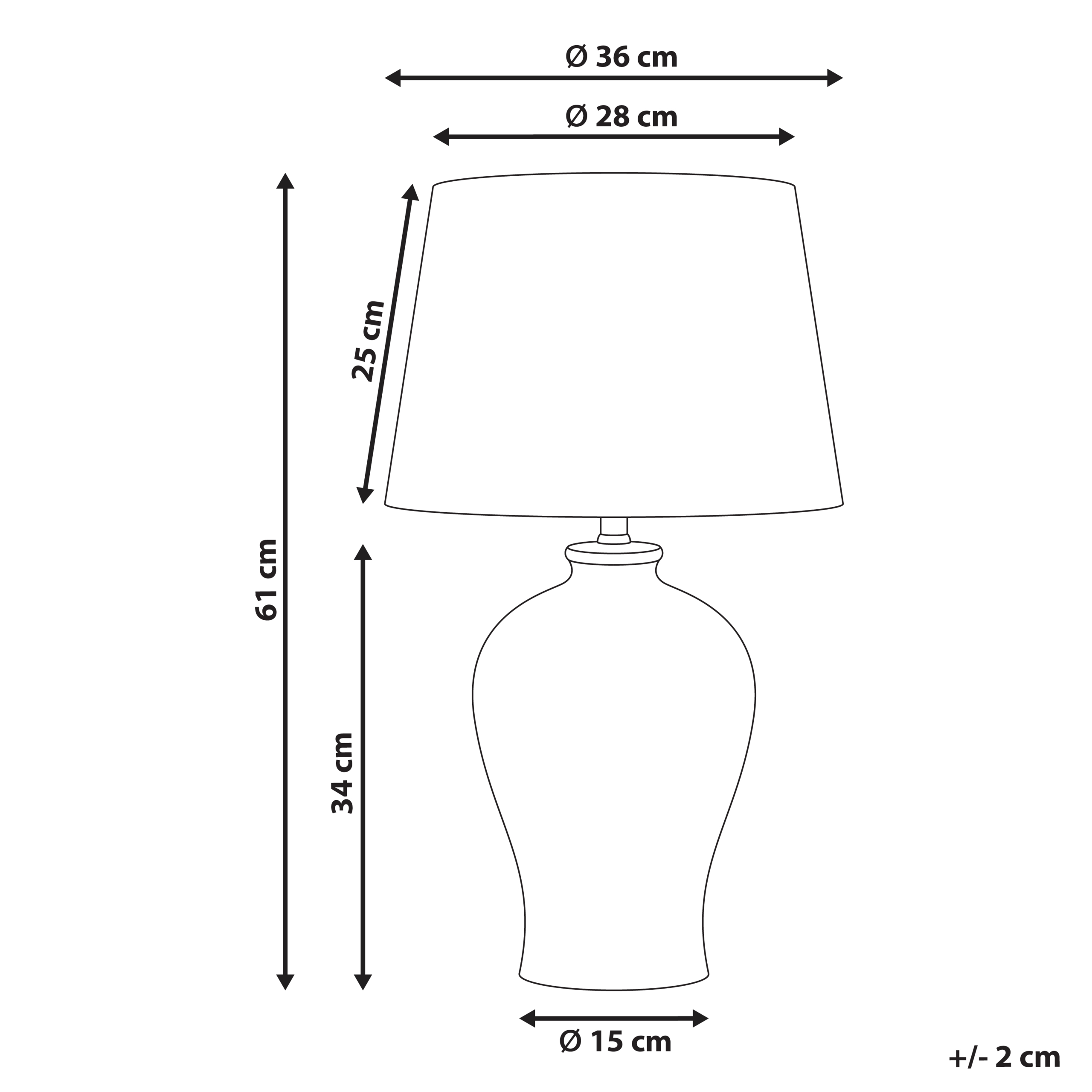 Bordslampa FEBROS Porslin Vit