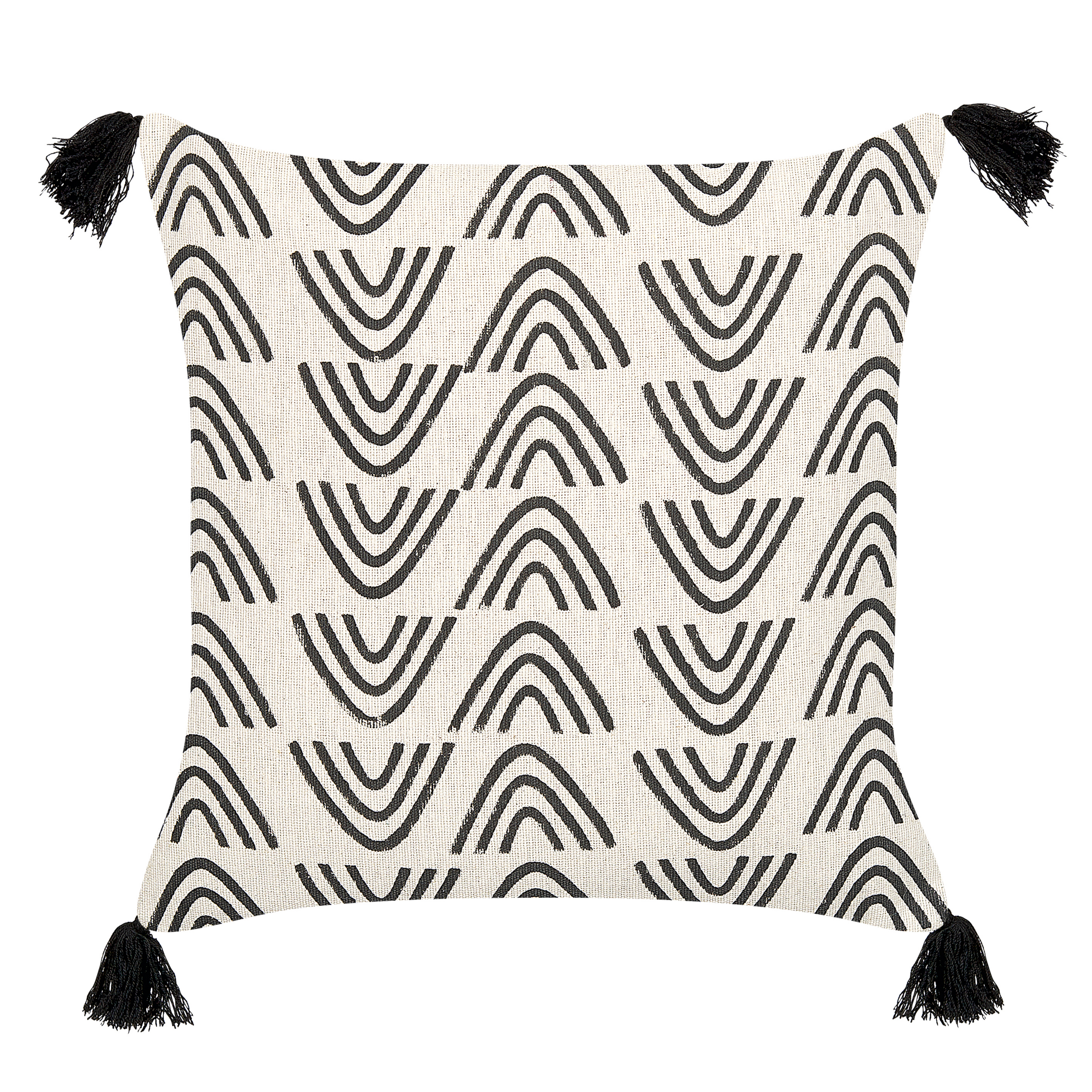 Prydnadskudde MAYS 45 x 45 cm Bomull Vit Geometriskt tryck
