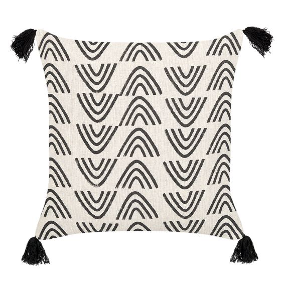 Prydnadskudde MAYS 45 x 45 cm Bomull Vit Geometriskt tryck