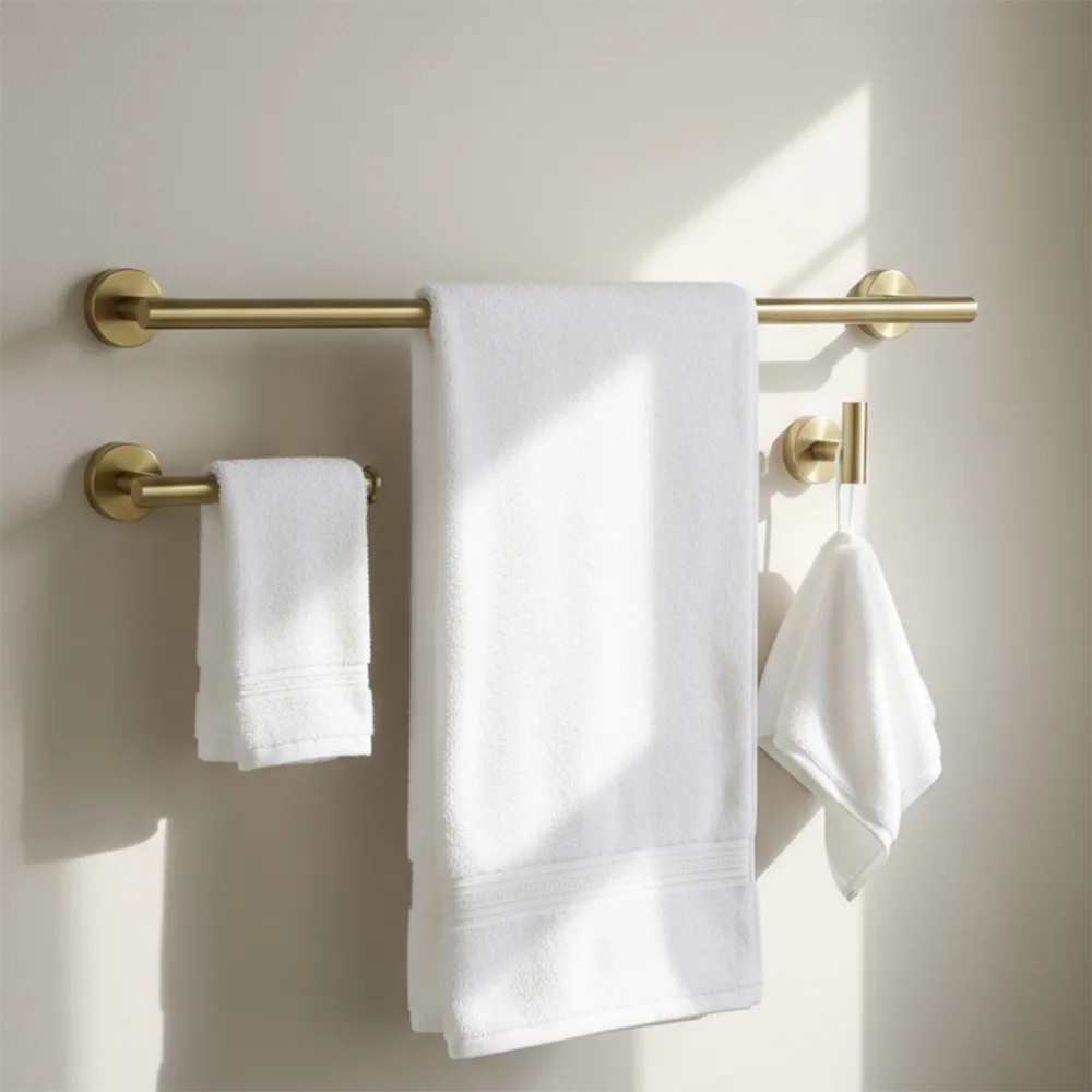 REA Set Med Badrumskrokar ARI Borstat Guld, 60x8x5cm