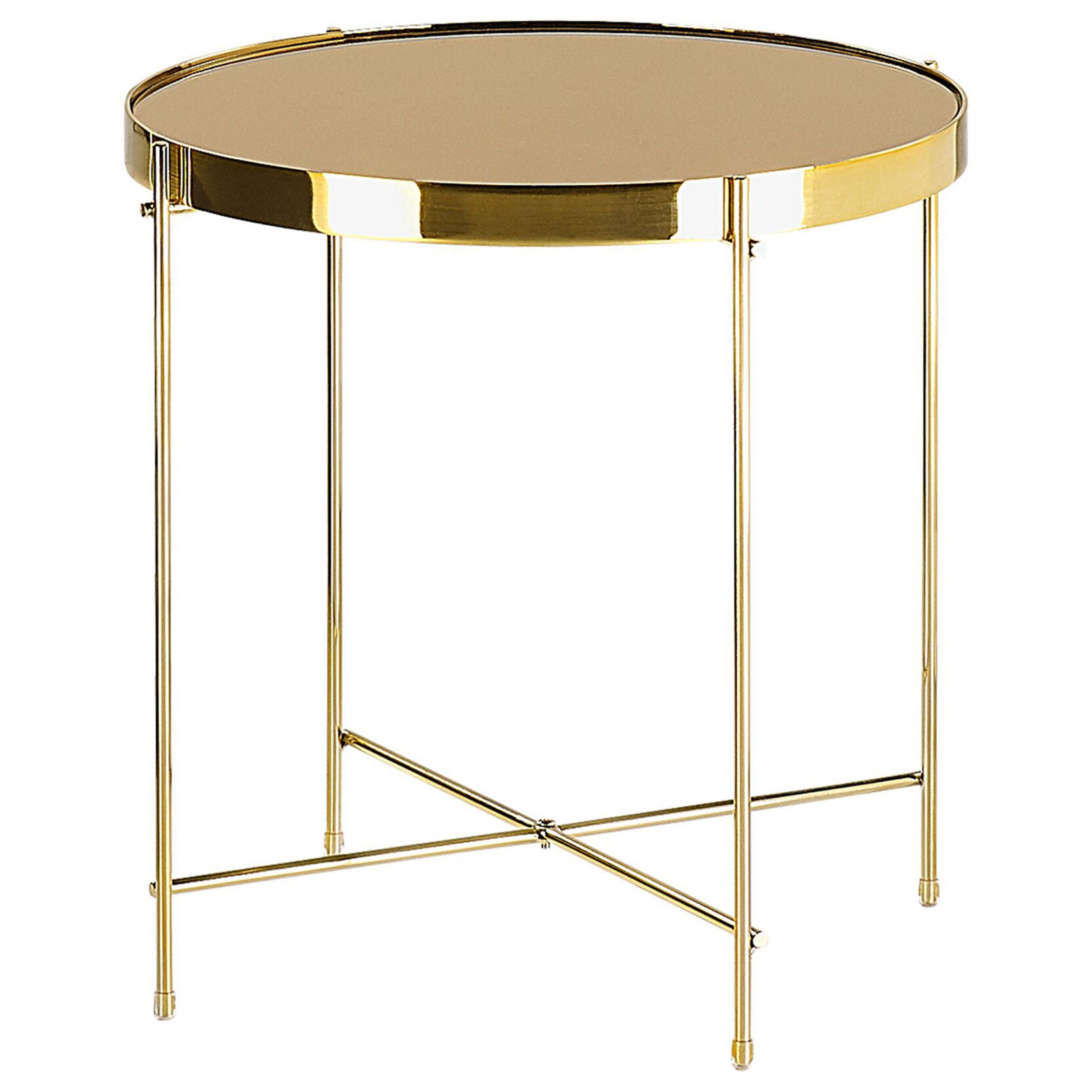 Sidobord LUCEA Härdat glas Guld