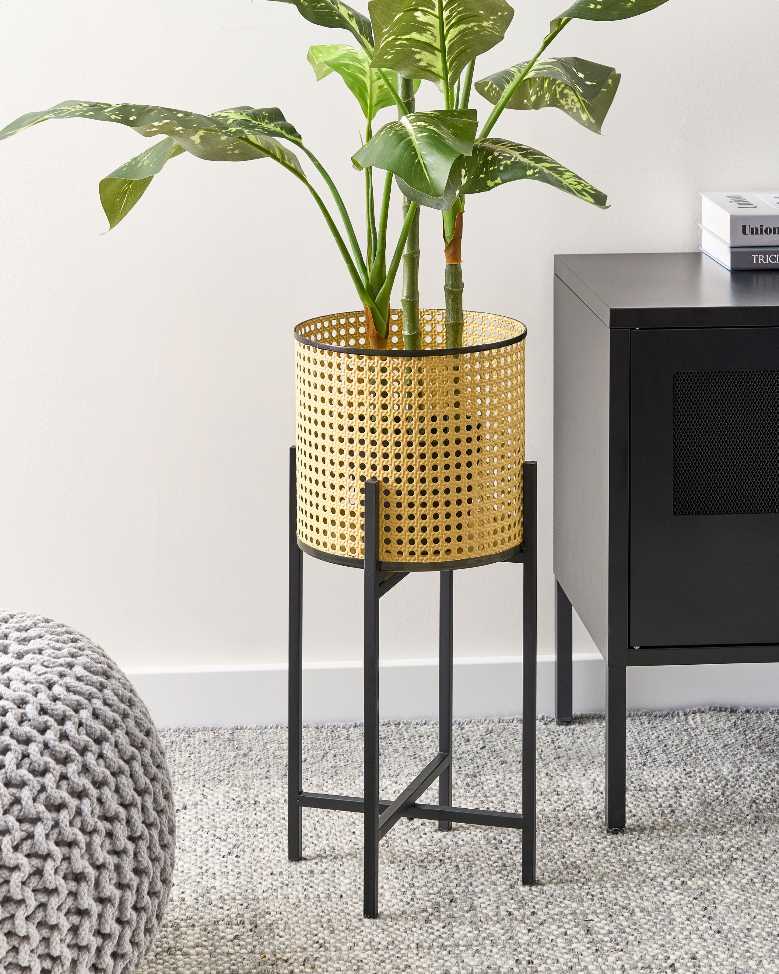 Upphöjd växtkruka FALLOPIA 25 cm Metall Beige