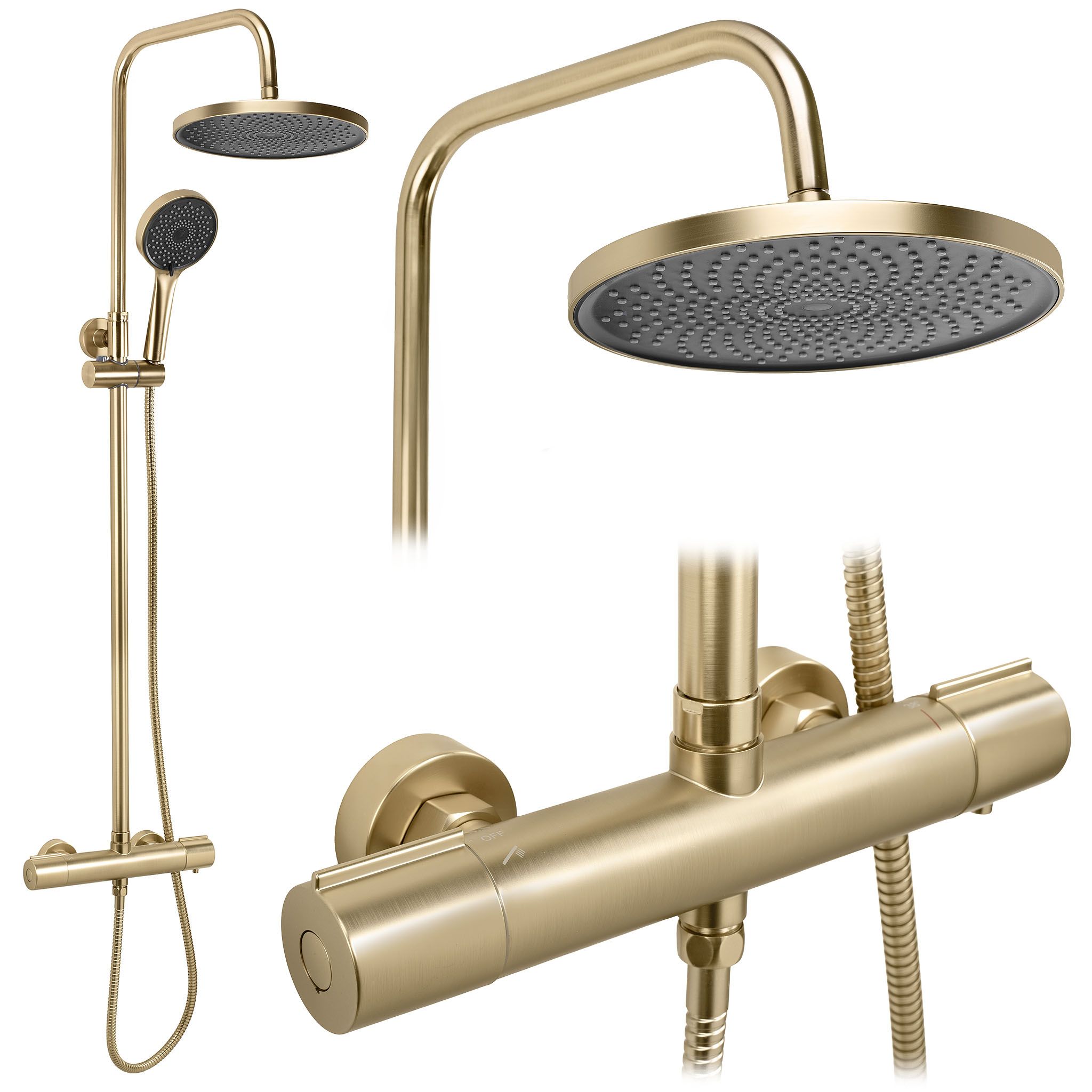REA Duschset Avanti Borstat Guld, 31x15x124cm