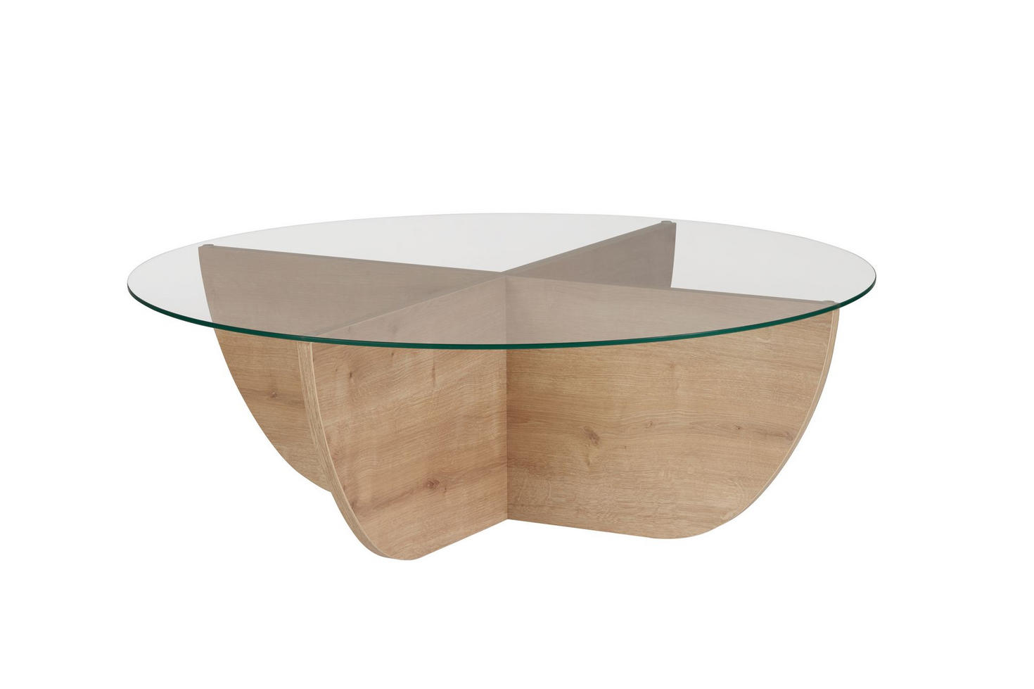 Norda Design Modernt soffbord, 90 x 30 x 90 cm | 100 % härdat glas & melaminbelagd ram | Stilrent & funktionellt