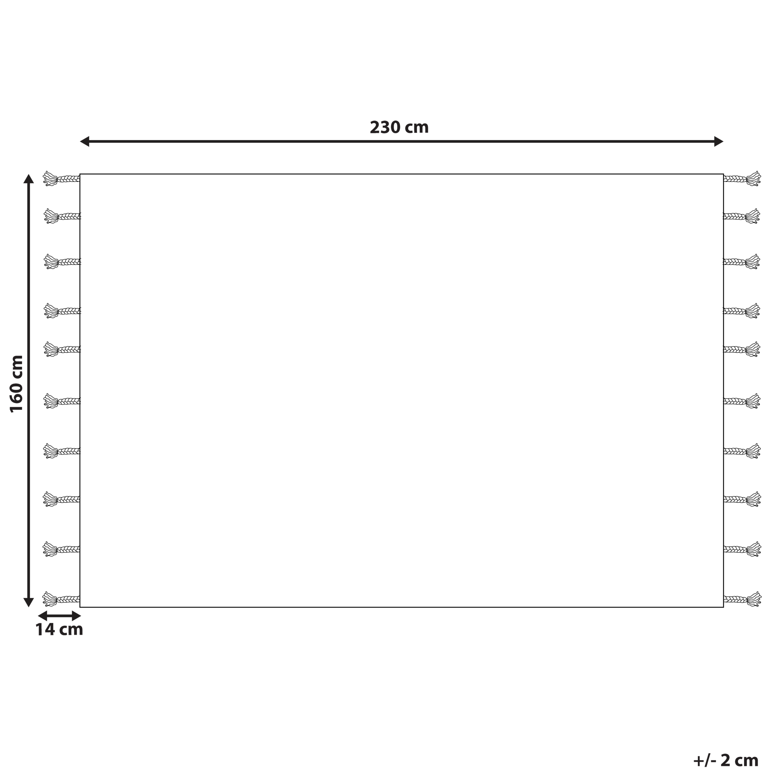 Matta AGADIR Off-White 160 x 230 cm Bomull