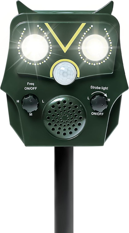 NETTLIFE Kattavskräckare Ultraljudsdjursavskräckare – 5 lägen, PIR-sensor, LED-ljus, vattentät för katter, hundar, fåglar