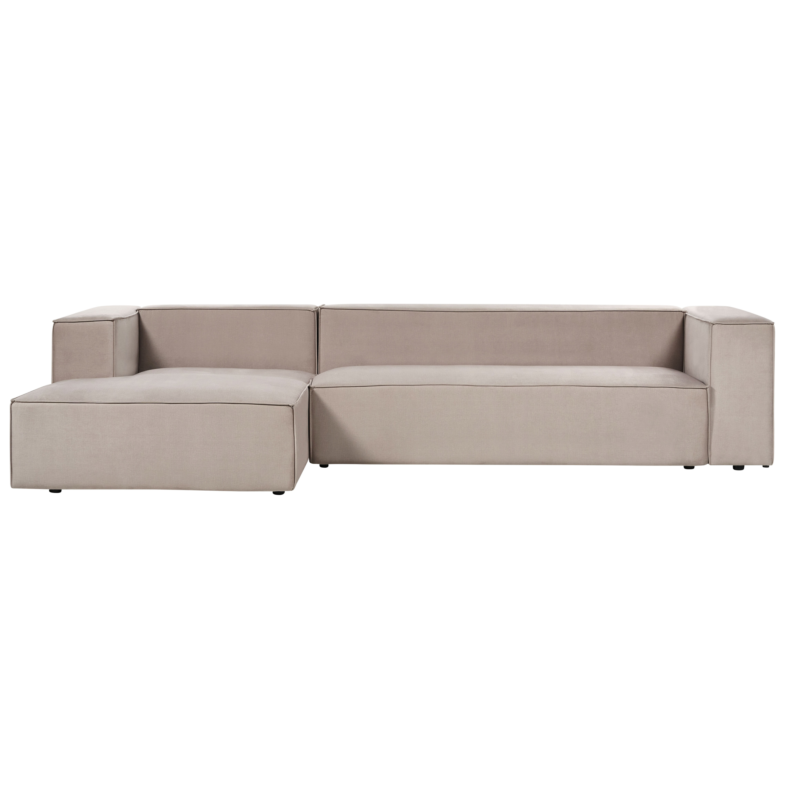 Hörnsoffa 3-sits VERNON Sammet Beige Högervänd