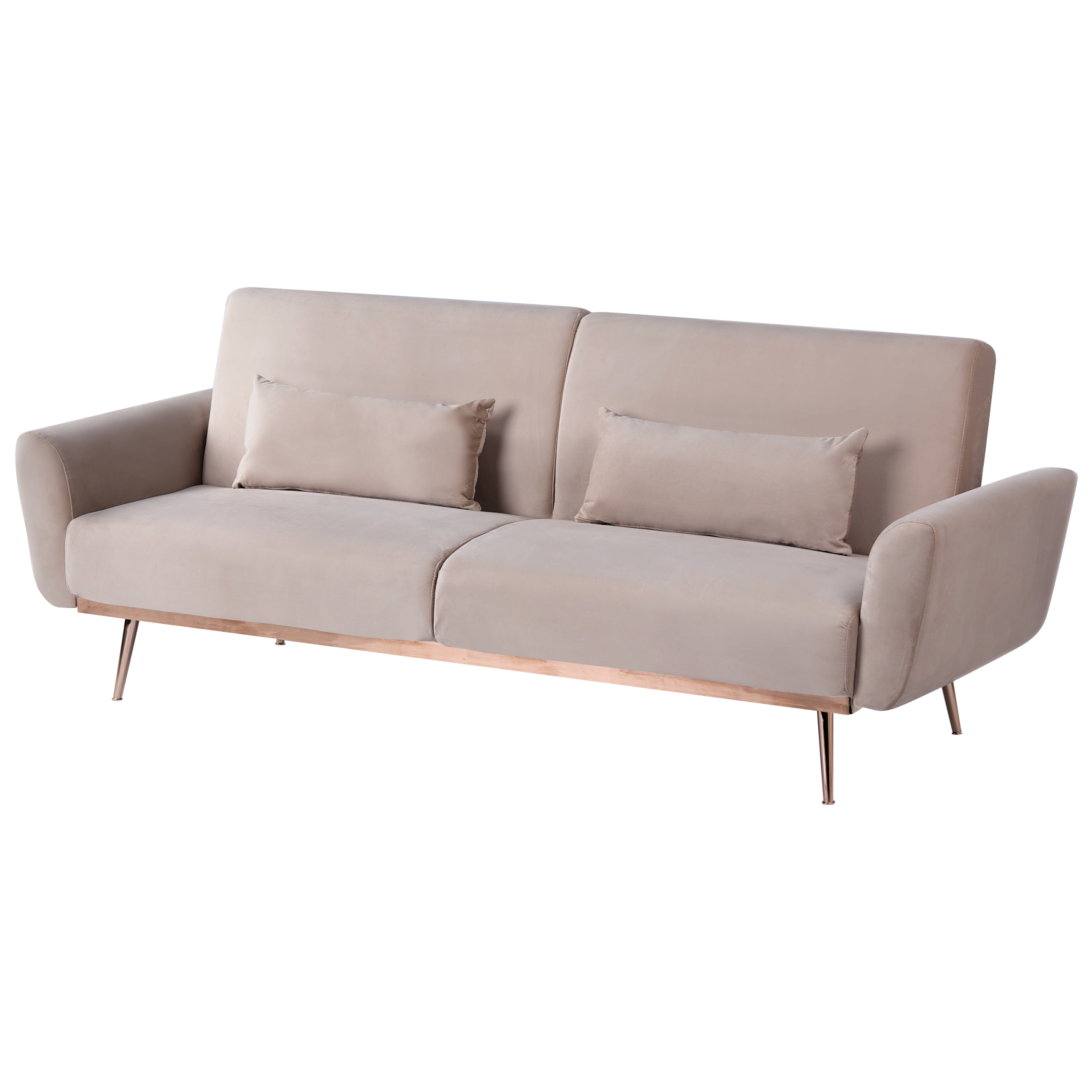 Bäddsoffa 3-sits EINA Sammet Taupe