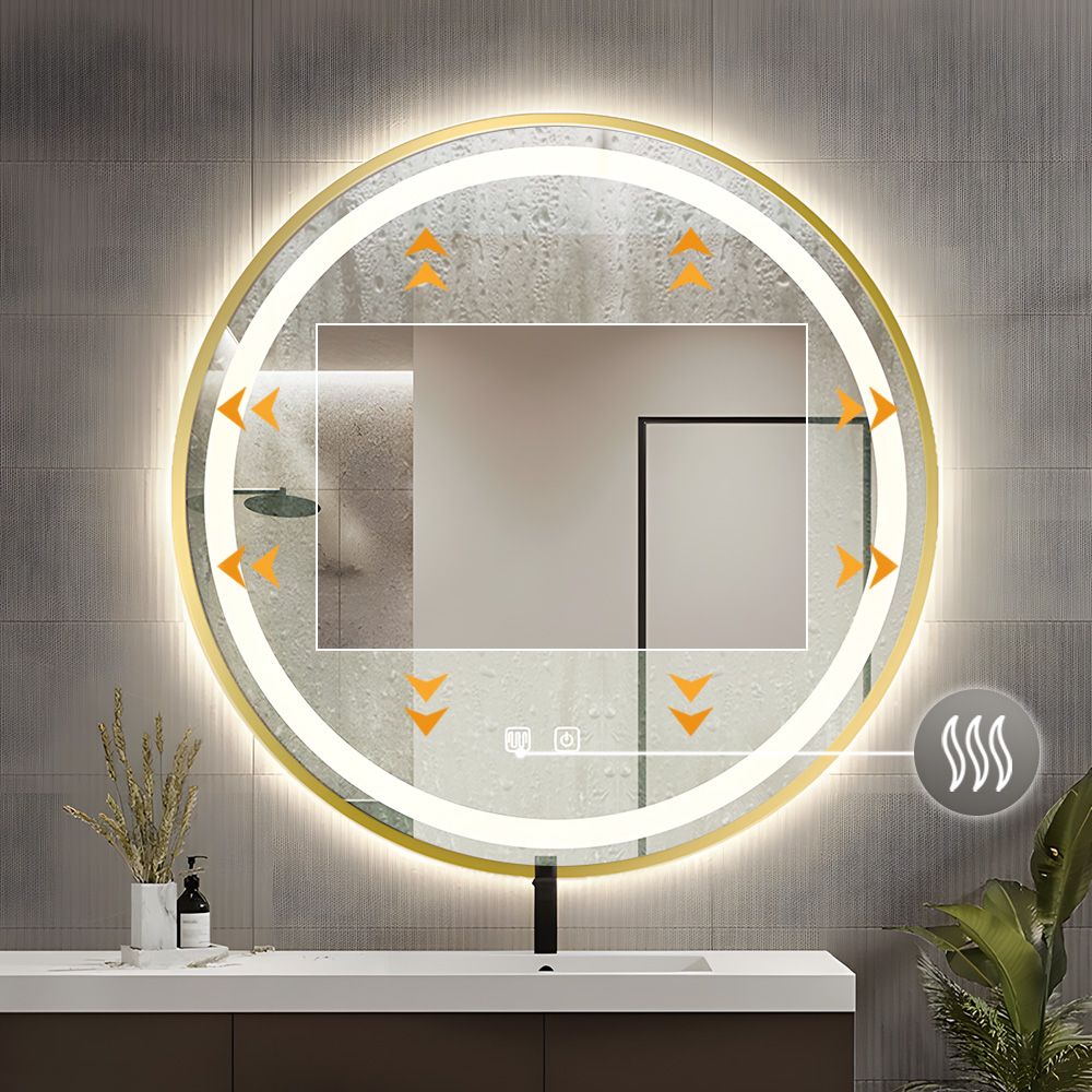 REA spegel LED MMJ 70cm Guld 4x70x70cm