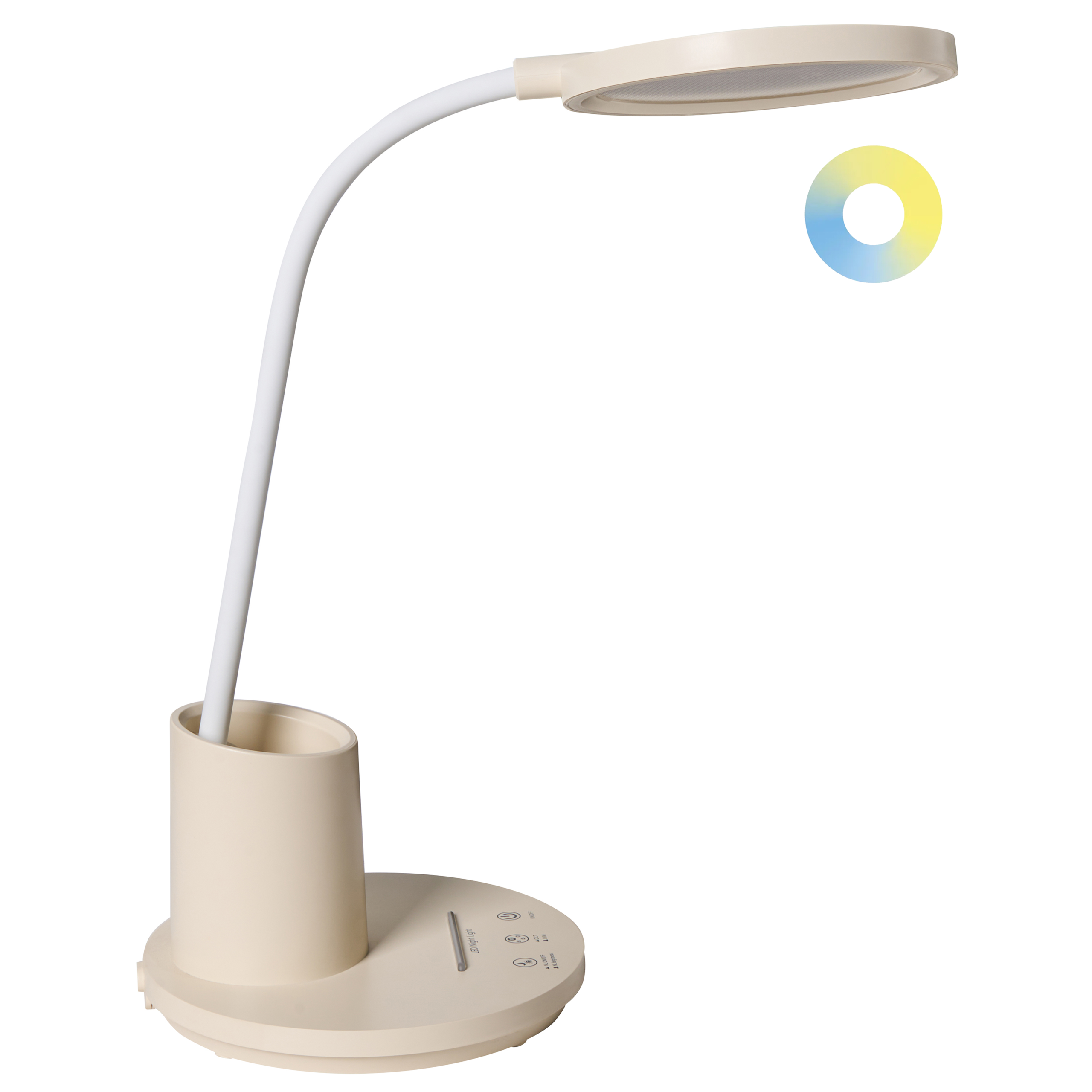 LED-skrivbordslampa VELA med dimmer Ljusbeige