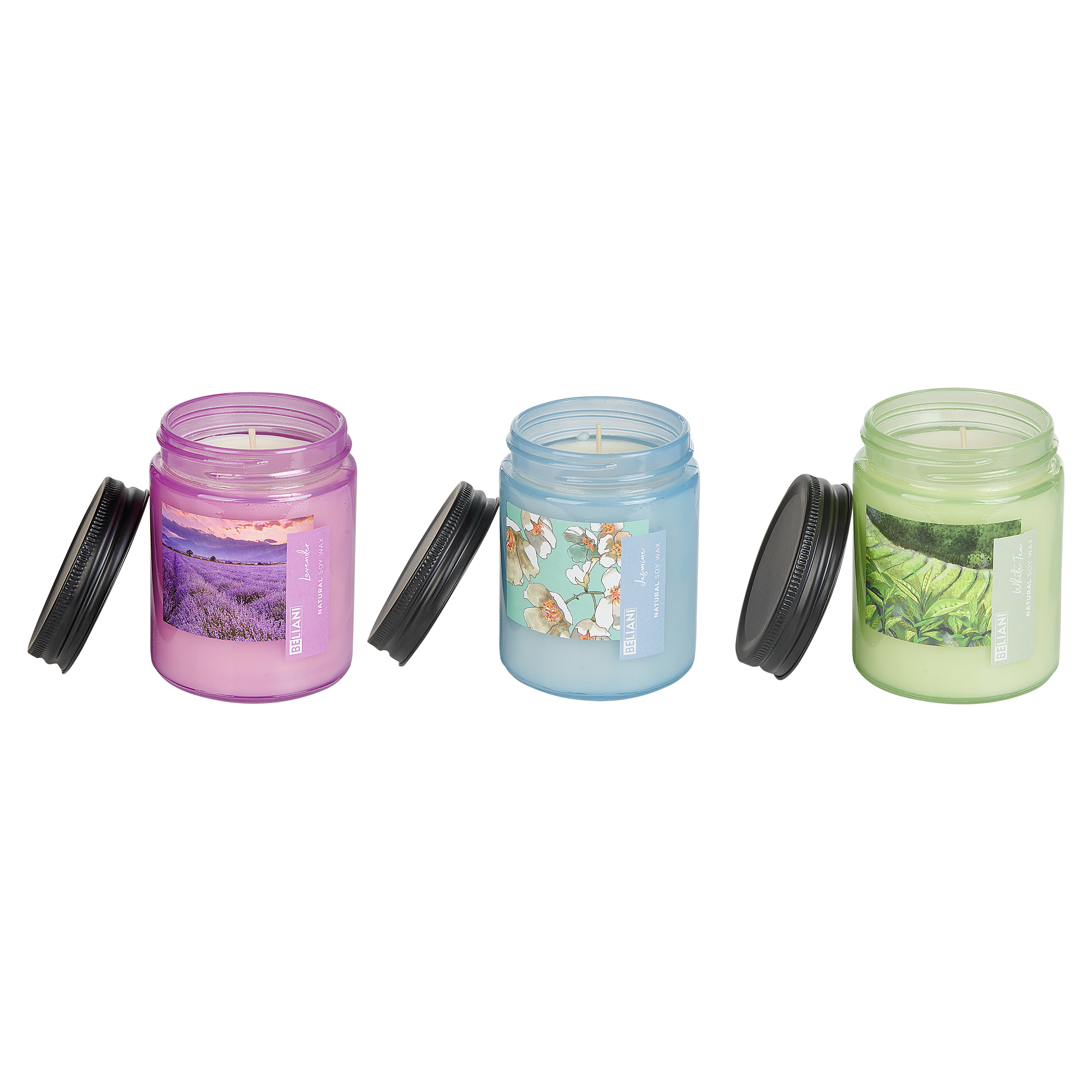 Doftljus 3-pack FRUITY BLOOM Sojavax Friska doftnoter Blommiga doftnoter