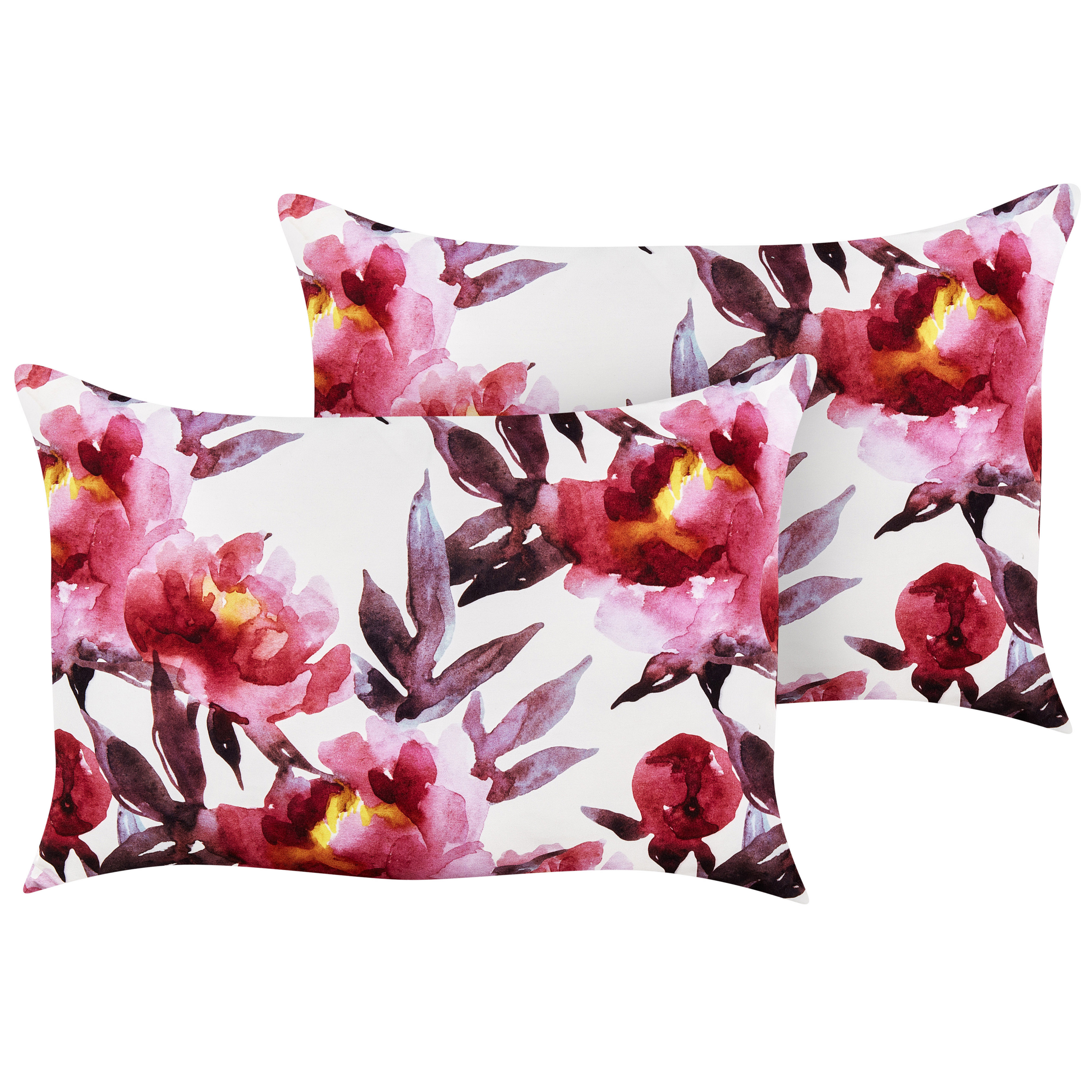 Set med 2 utomhusdynor LANROSSO Blommigt tryck 40 x 60 cm Rosa