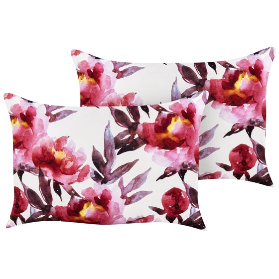 Set med 2 utomhusdynor LANROSSO Blommigt tryck 40 x 60 cm Rosa