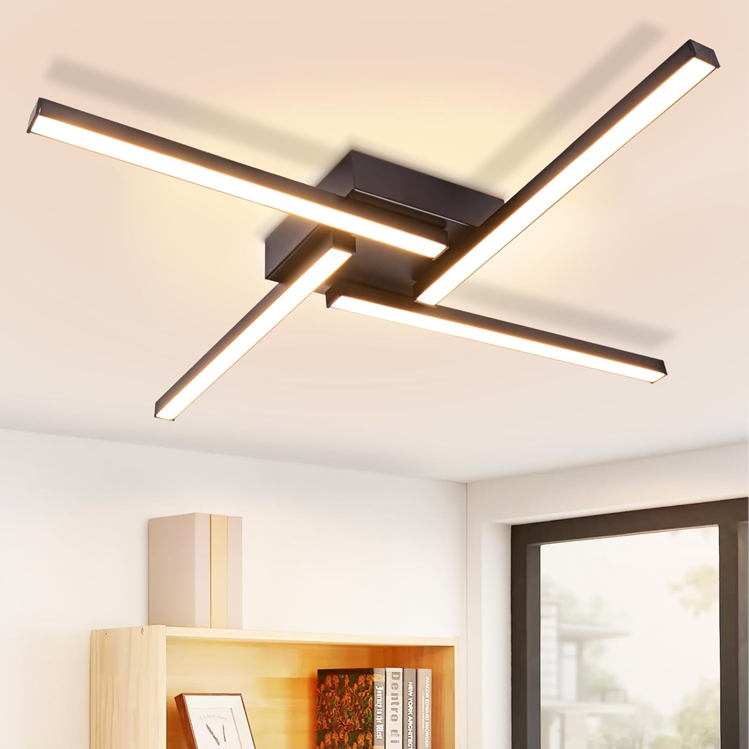 NETTLIFE vit, LED-taklampa, 24W, modern, design, 3000K, varmvit