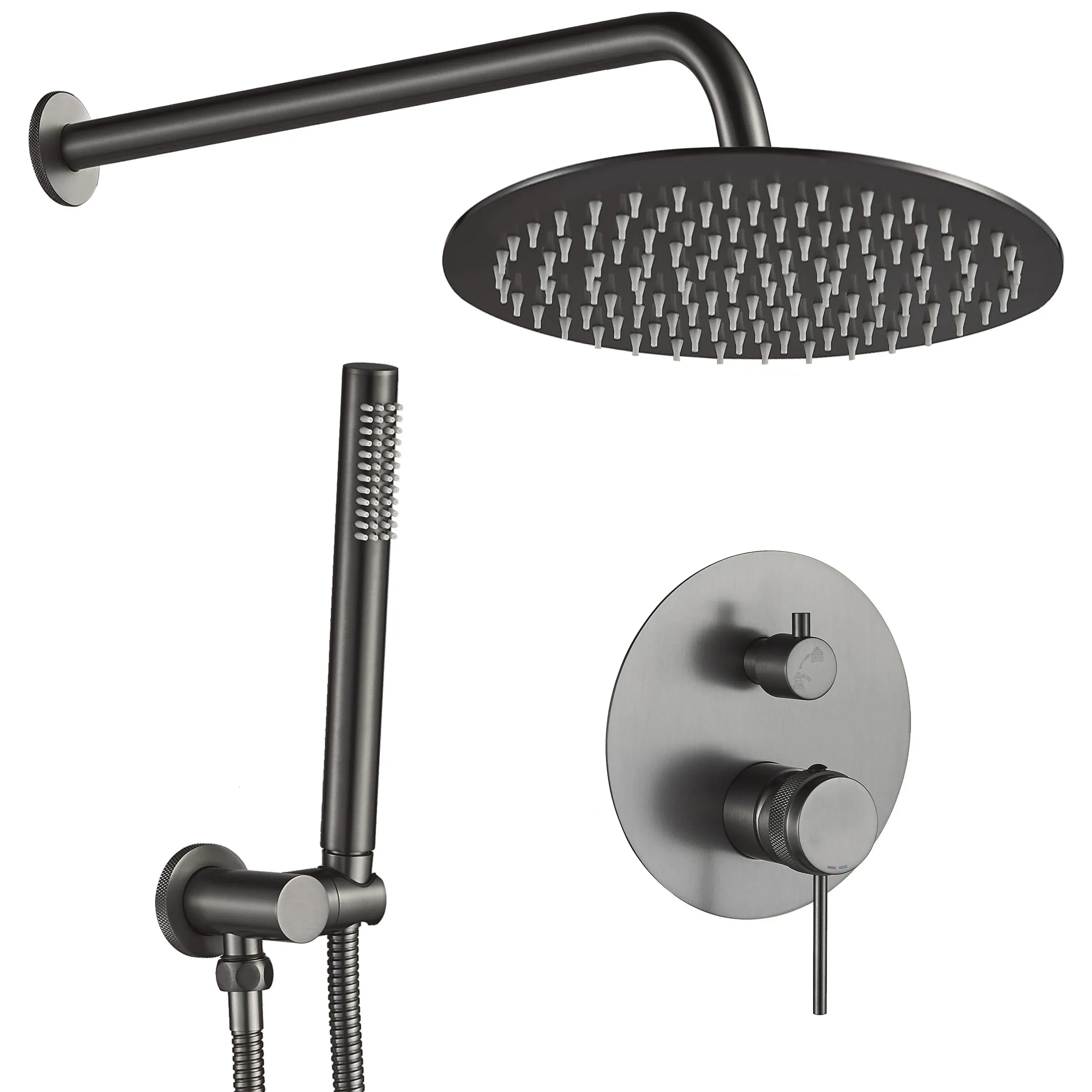REA Inbyggt Duschset LUNGO GRIP Titan, 25x16x36cm