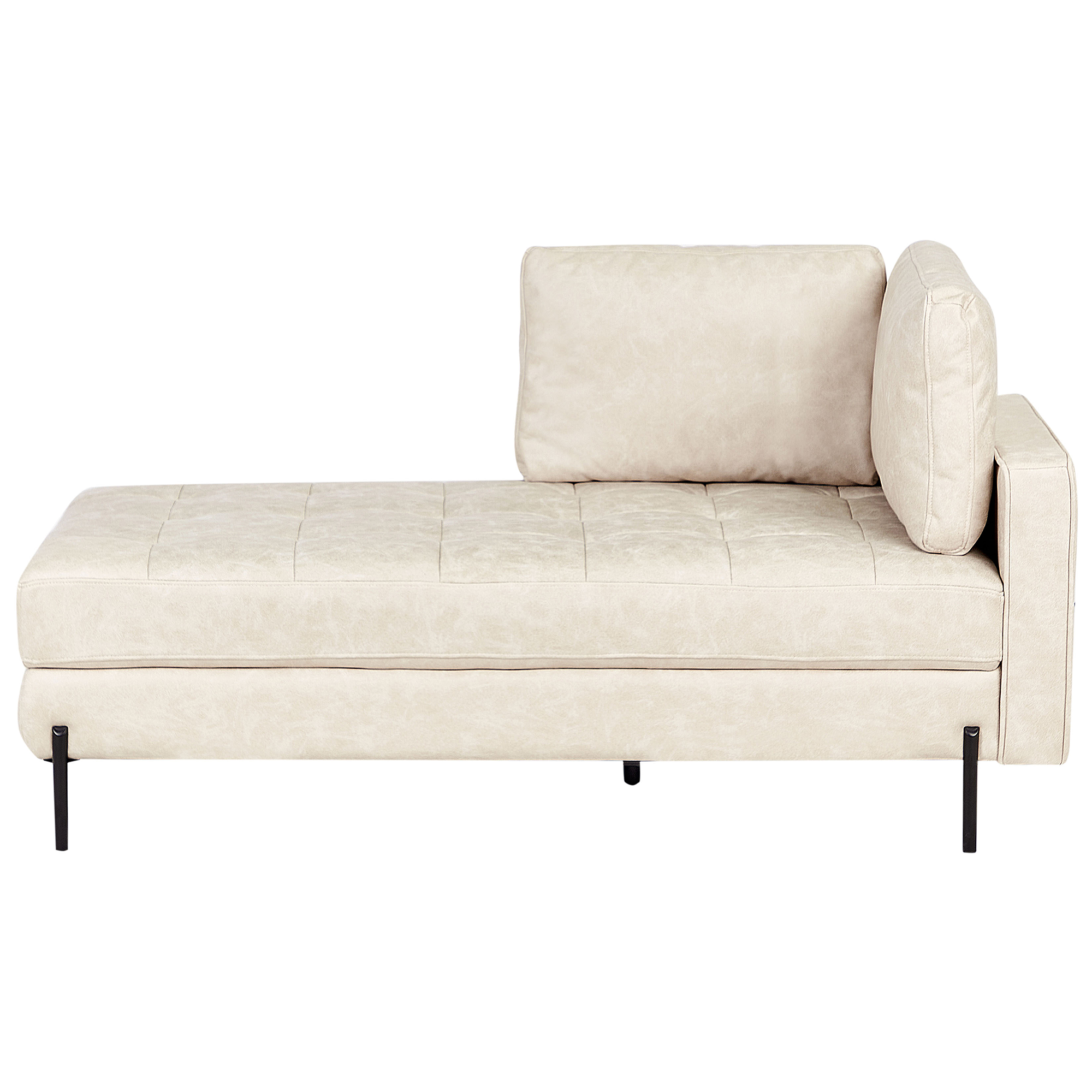 Högervänd schäslong REBAIS Konstläder Ljusbeige