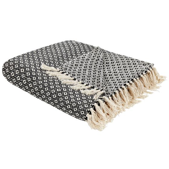 Pläd CHYAMA Bomull 200 x 220 cm Svart