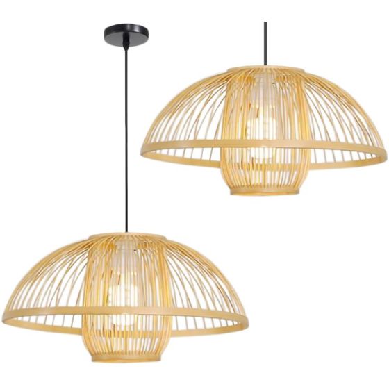 TOOLIGHT hängande taklampa APP887-1CP NATURAL BOHO Brun 23x40x80cm