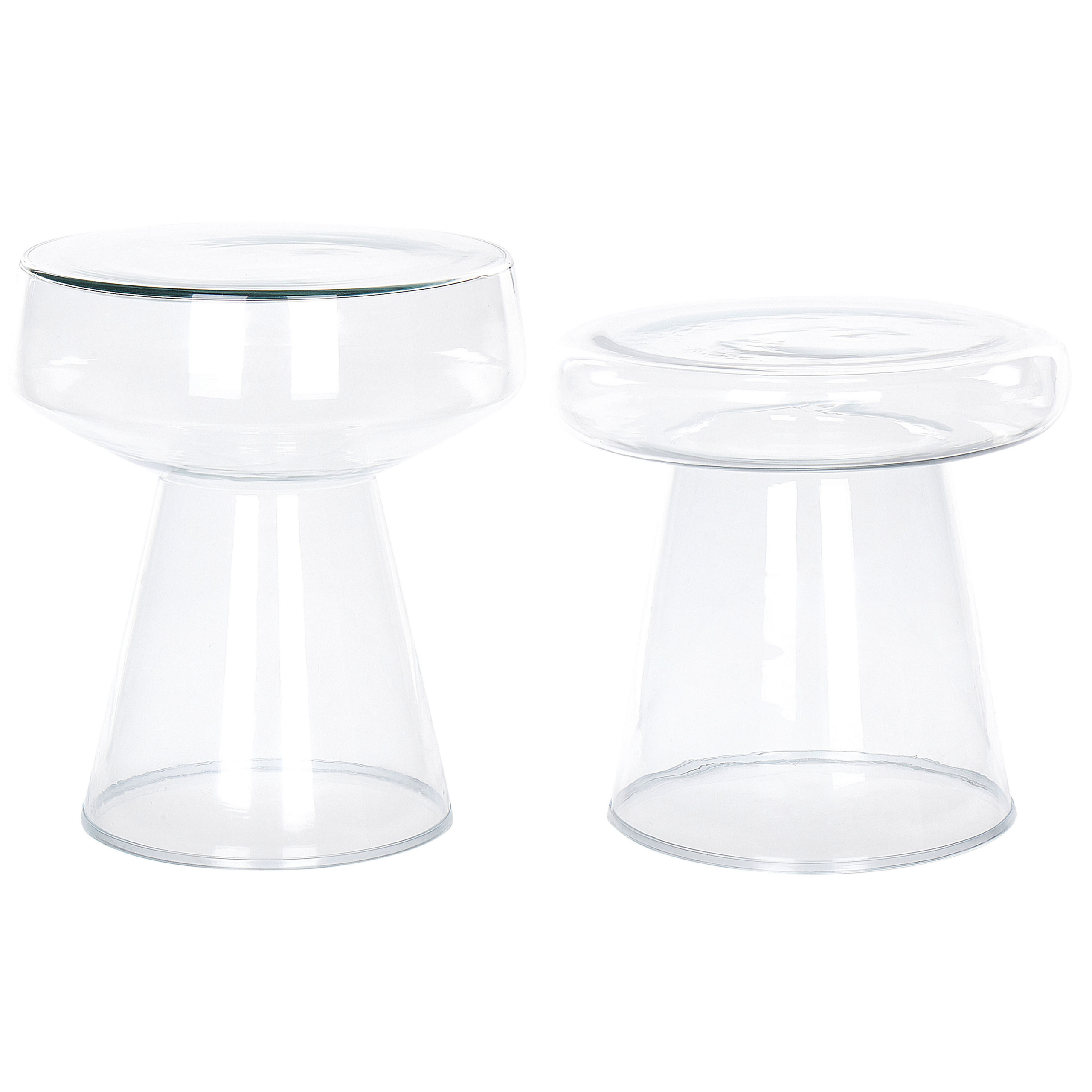 Set med 2 sidobord LAGUNA/CALDERA Transparent