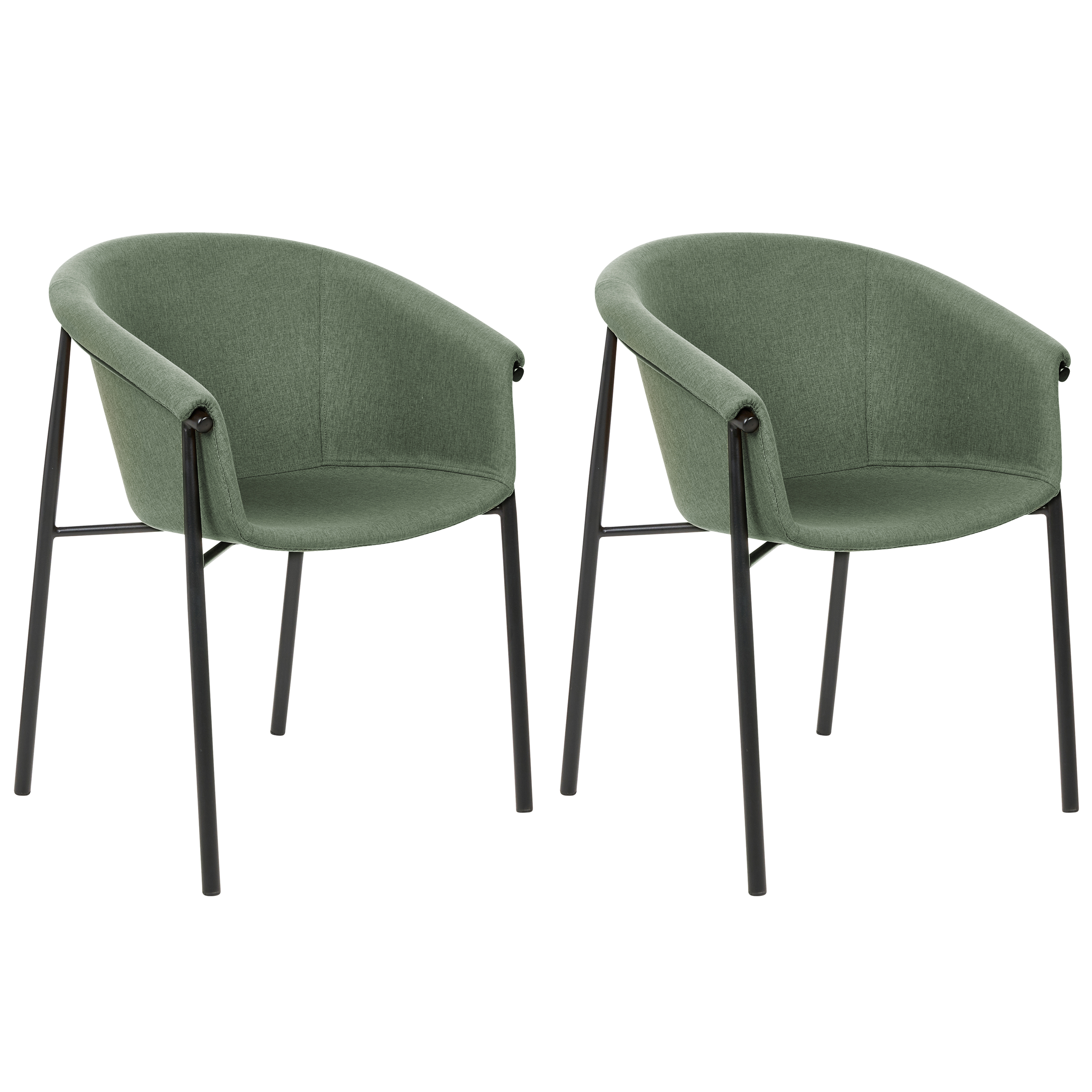 Set med 2 matstolar AMES Mörkgrön