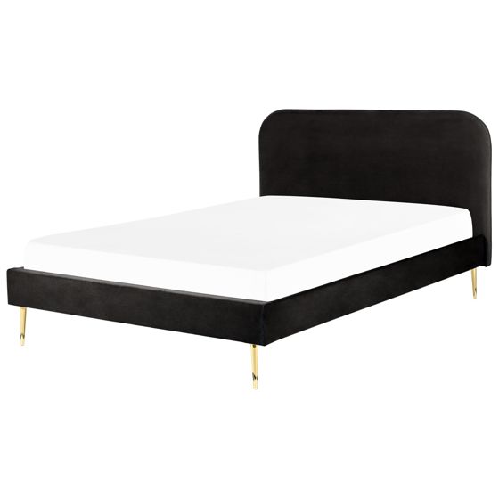 Säng med lamellram Sammet FLAYAT 180 x 200 cm Svart
