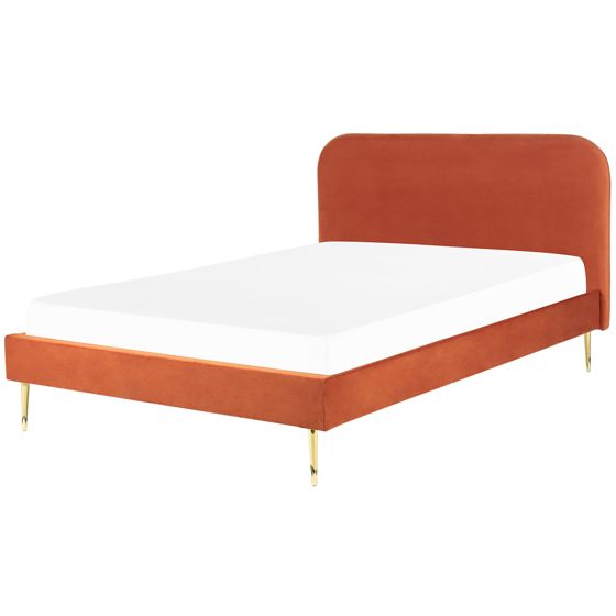 Säng med lamellram Sammet FLAYAT 160 x 200 cm Orange