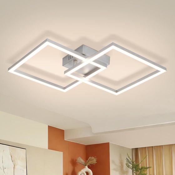 NETTLIFE LED-taklampa för köket - 20 W kökslampa, varmvit 3000 K, silverfärgad vridbar sovrumslampa, modern design
