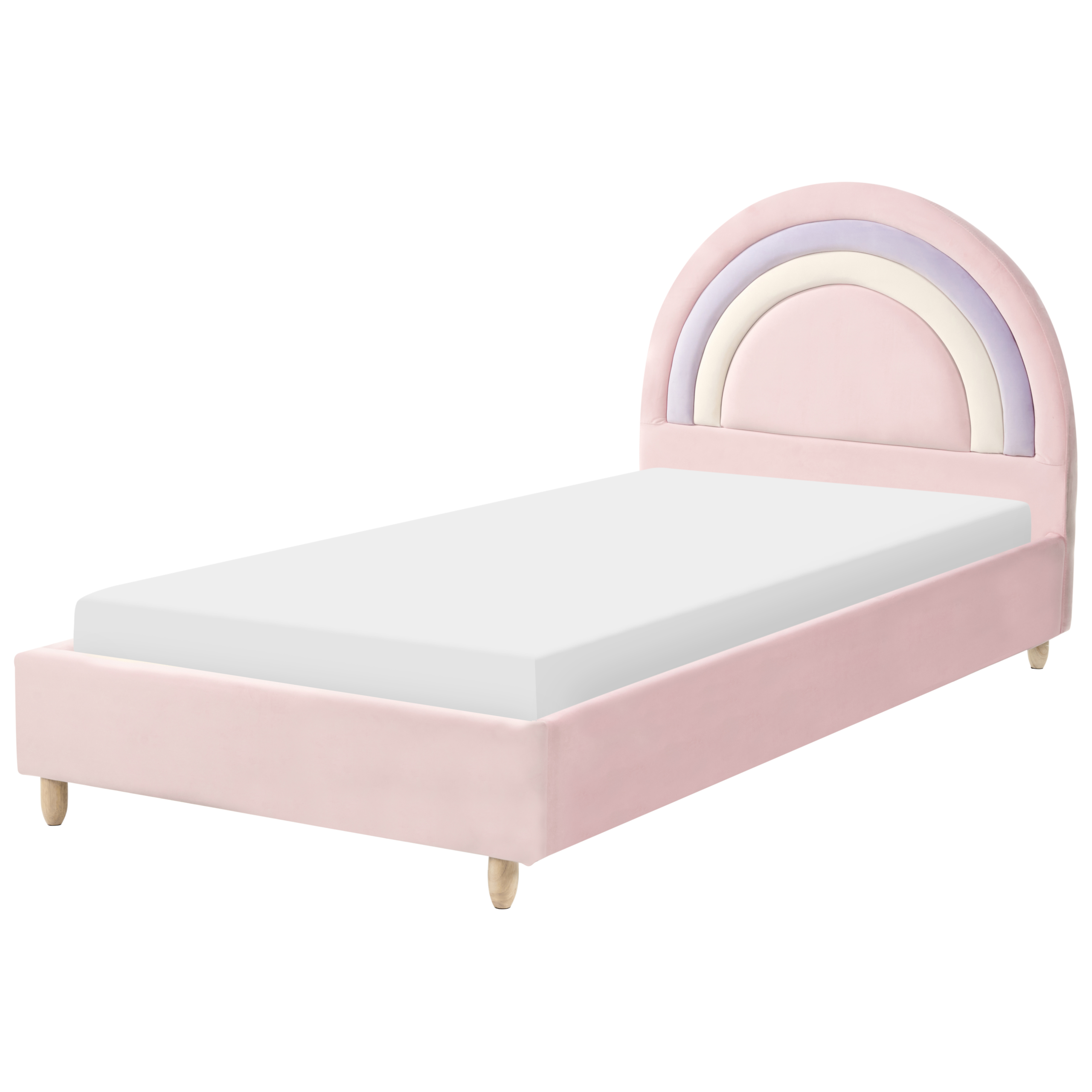 Barnsäng Regnbåge Sammet LANDEILLAU 90 x 200 cm Rosa