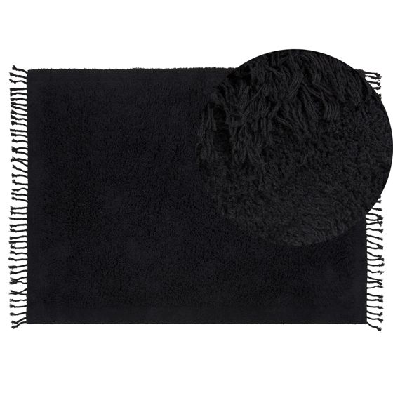 Matta BITLIS Svart 140 x 200 cm Bomull