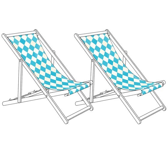 Set med 2 ersättningstyger för solstol ANZIO/AVELLINO 113 x 44 cm Blå