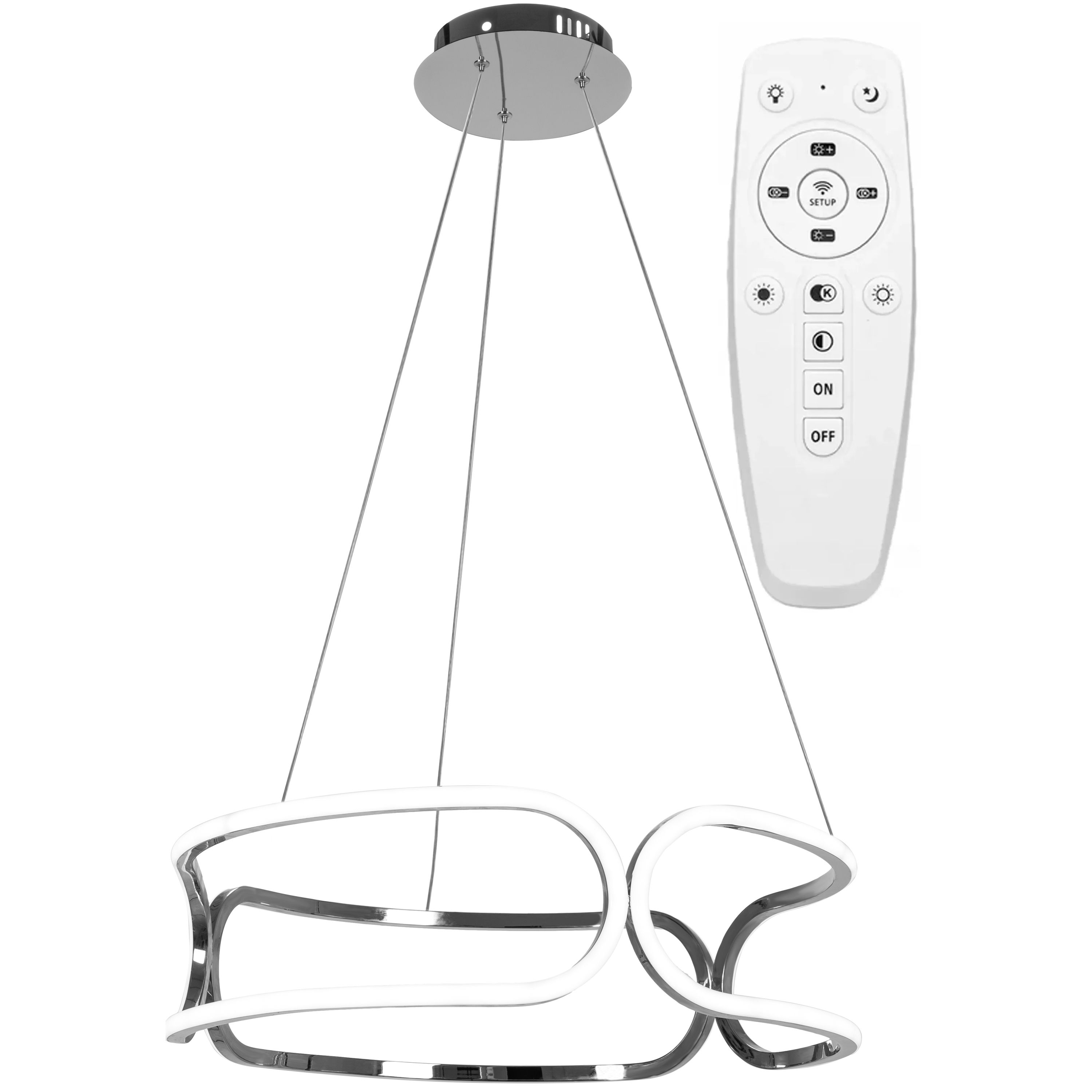 TOOLIGHT hängande taklampa LED APP792-CP TRIO Krom 56x56x18cm