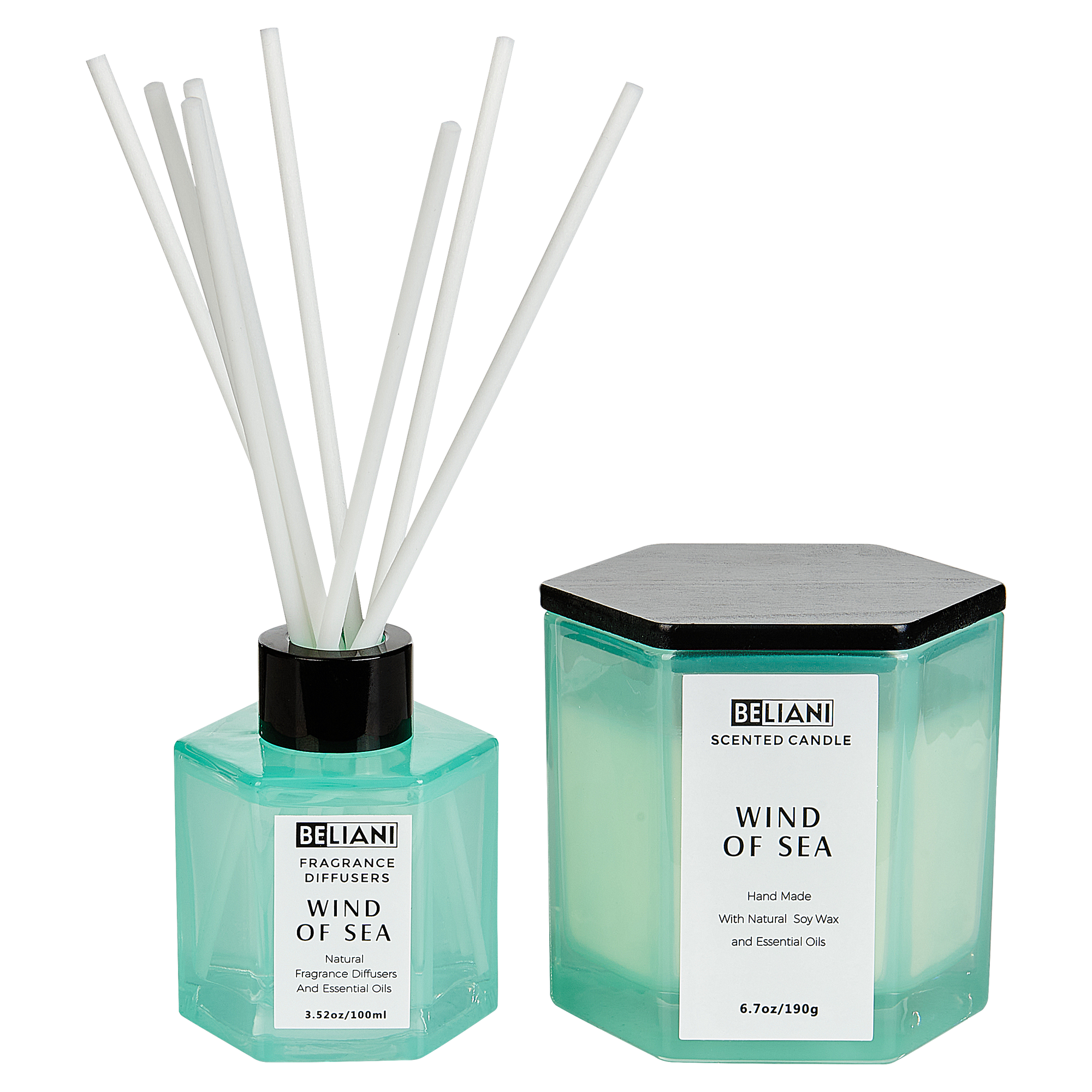Doftljus med doftspridare CLASSY TINT Sojavax Friska doftnoter