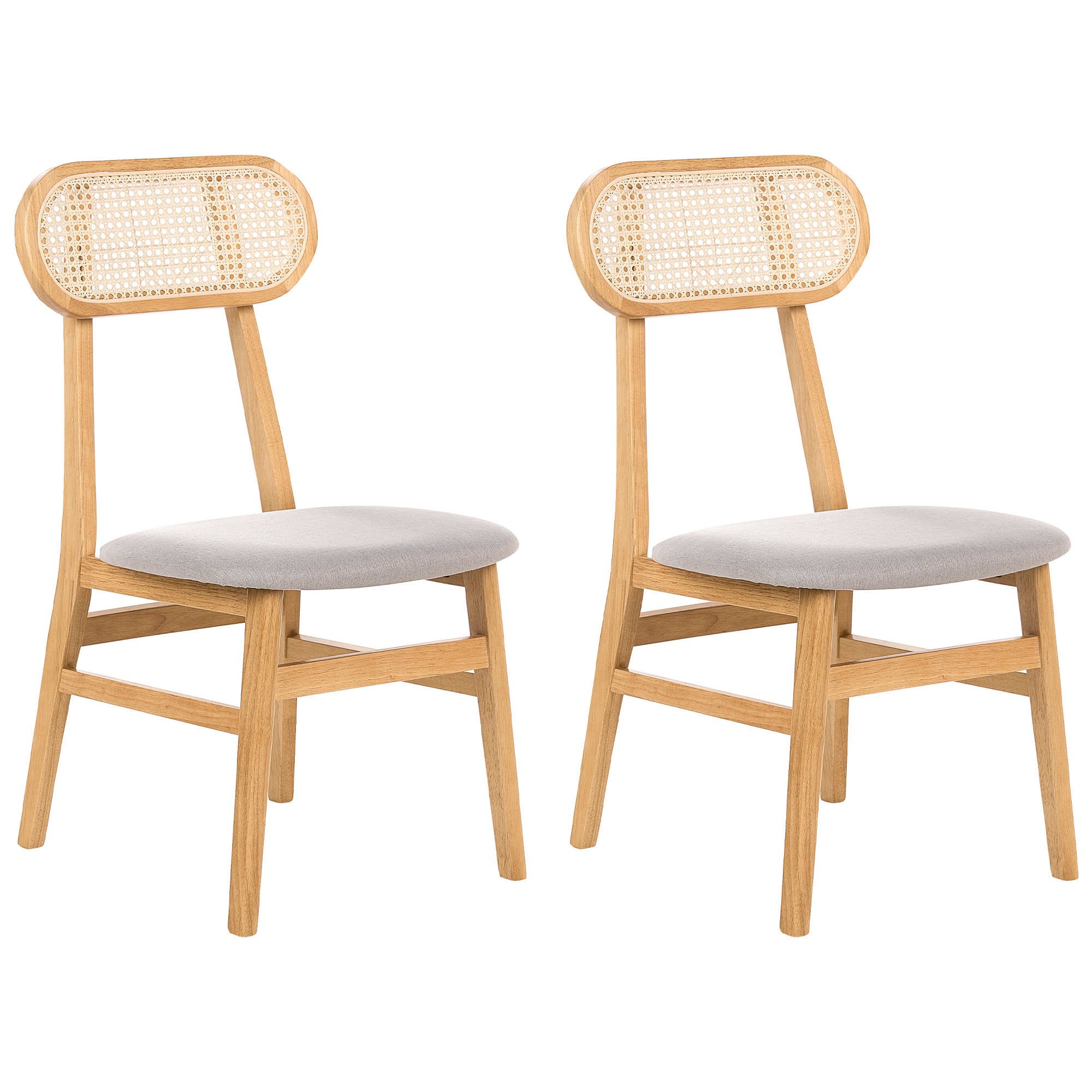 Set med 2 matstolar FALLON Trä Ljusbrun/ Ljusgrå