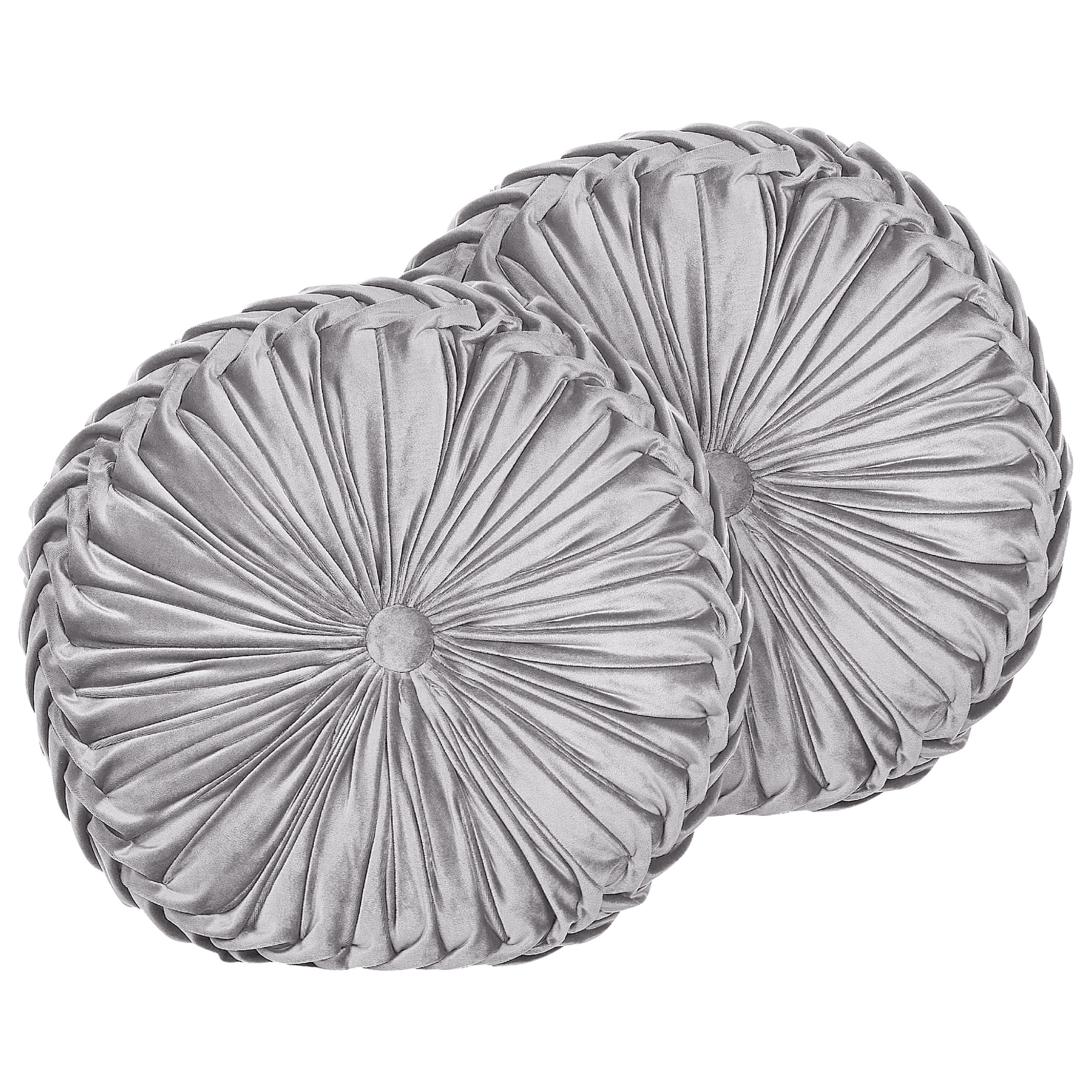 Set med 2 prydnadskuddar UDALA 40 x 40 cm Sammet Grå Monokromt