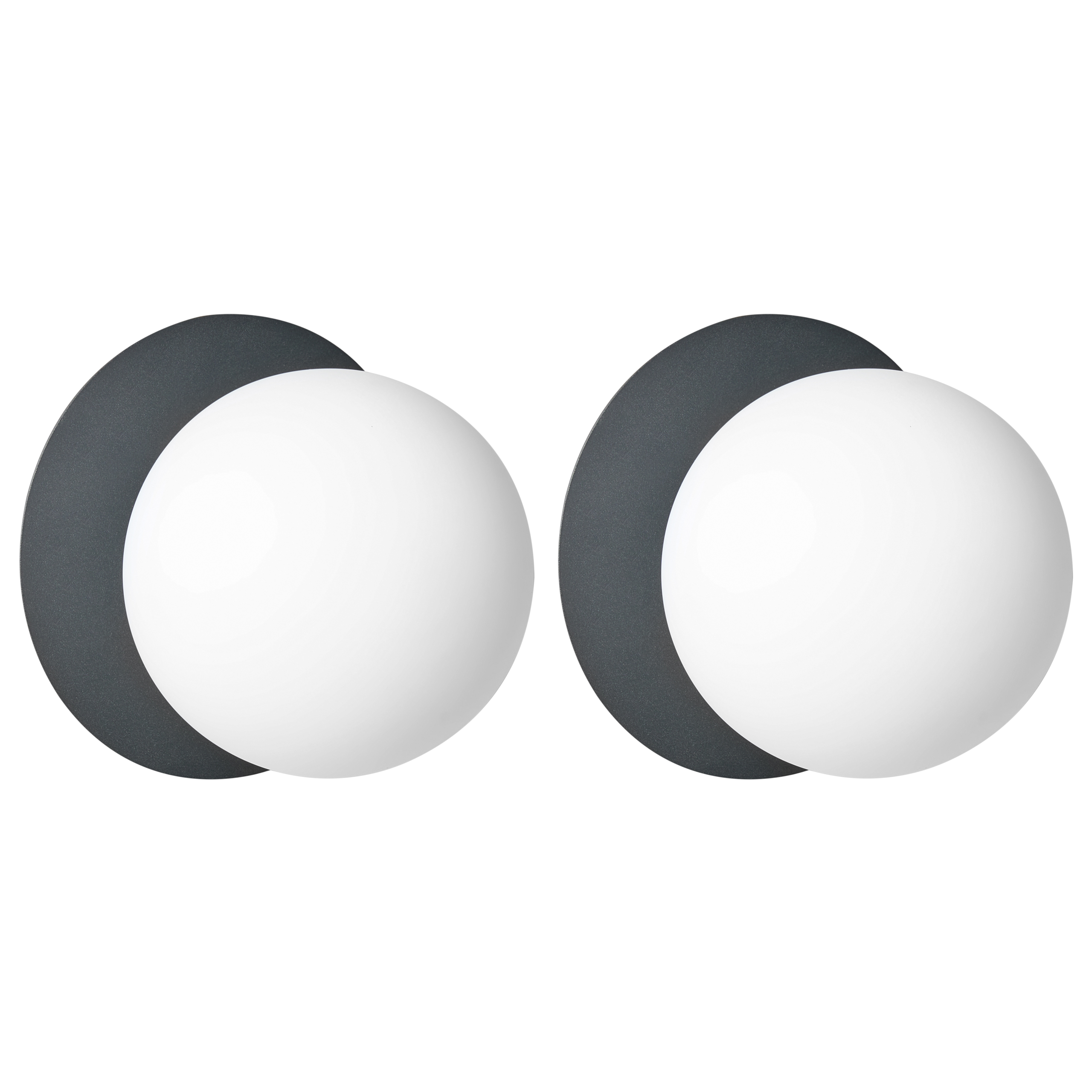 Set med 2 vägglampor BOUBLE Metall Svart