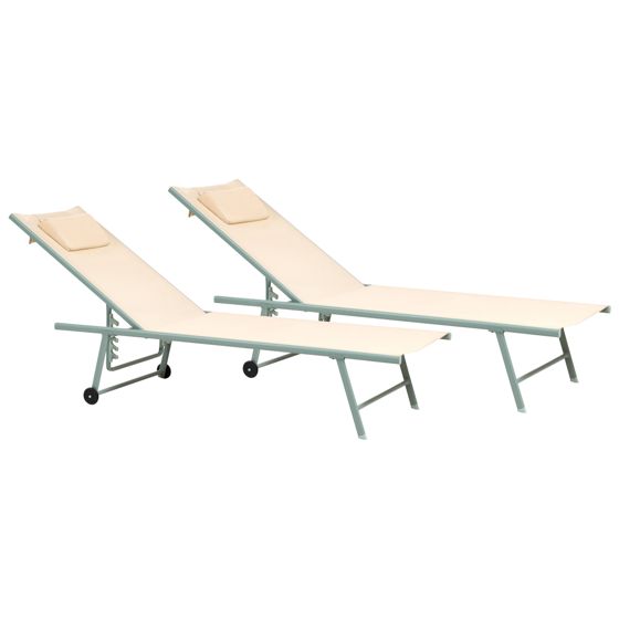 Set med 2 solstolar SORONI Metall Beige