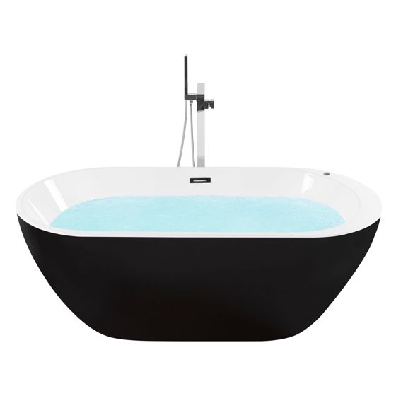 Fristående bubbelbadkar med LED NEVIS 1700 x 800 mm Svart