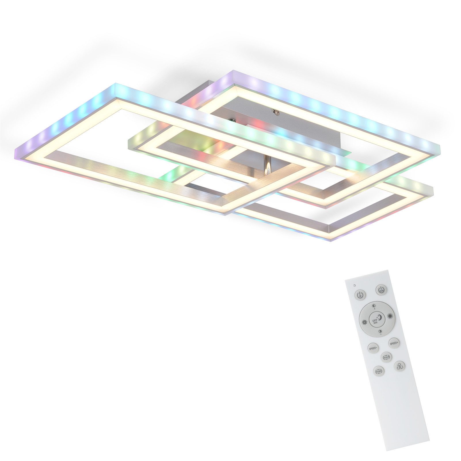 NETTLIFE LED-taklampa RGB dimbar modern sovrumslampa med fjärrkontroll 45W geometrisk för vardagsrum matsal