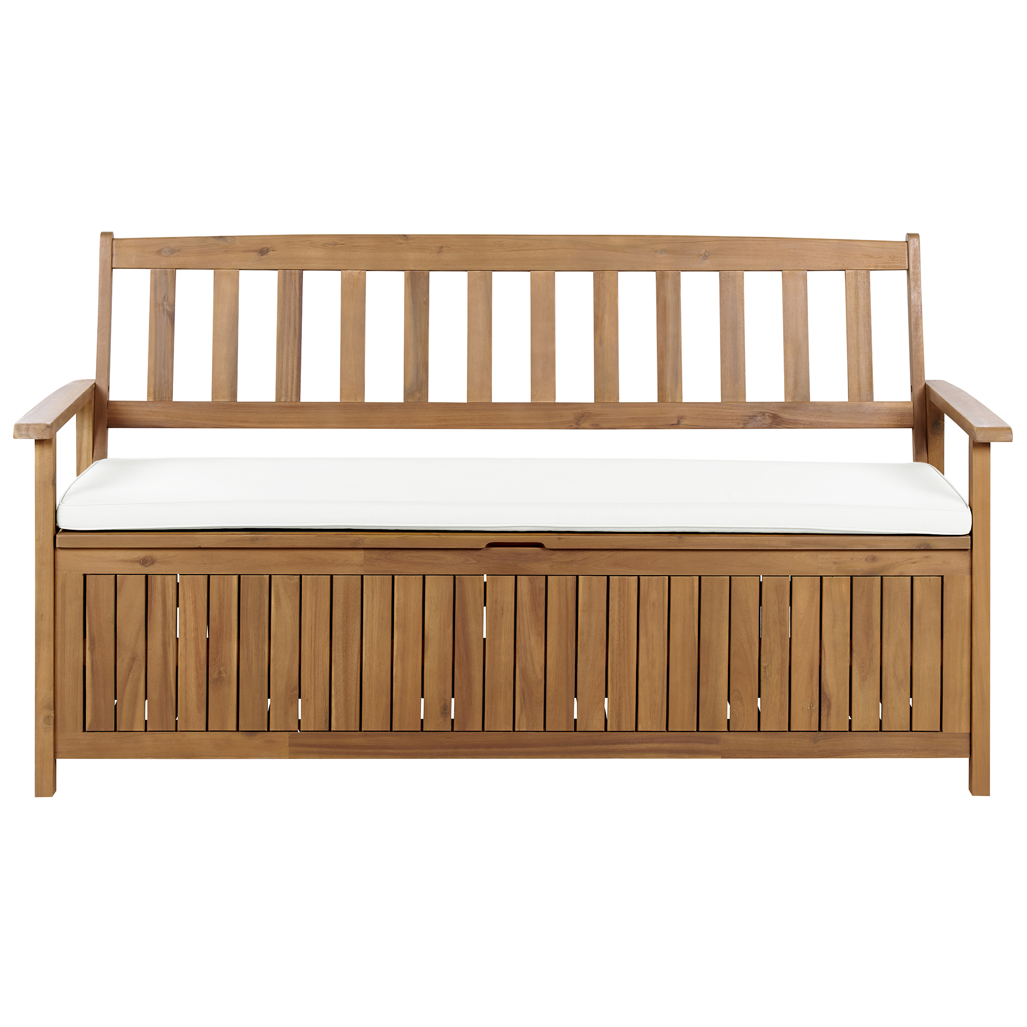 Trädgårdsbänk med dyna SOVANA 160 cm Akaciaträ Off-White