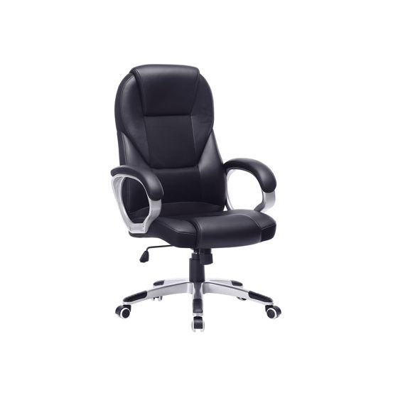 Songmics kontorsstol, med hjul, snurrbar, svart, OBG22B