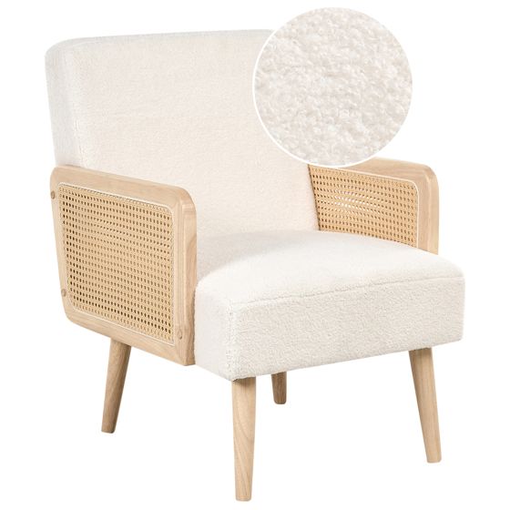 Fåtölj HOJBY Bouclé Off-White