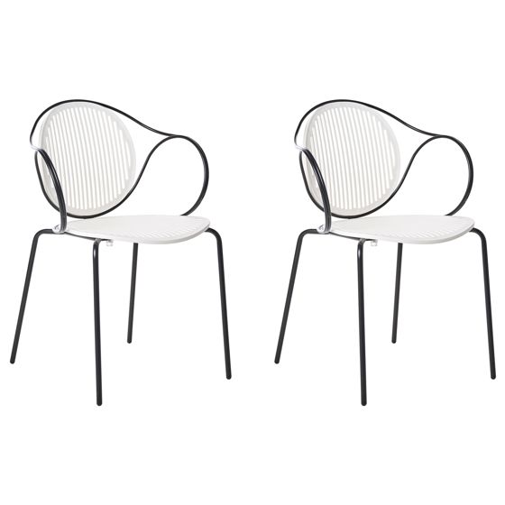 Set med 2 trädgårdsstolar IKARIA Metall Off-White