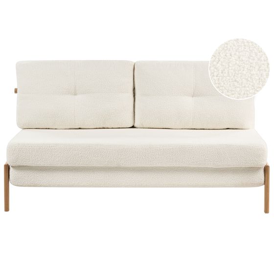 Bäddsoffa 2-sits EDLAND Bouclé Off-White