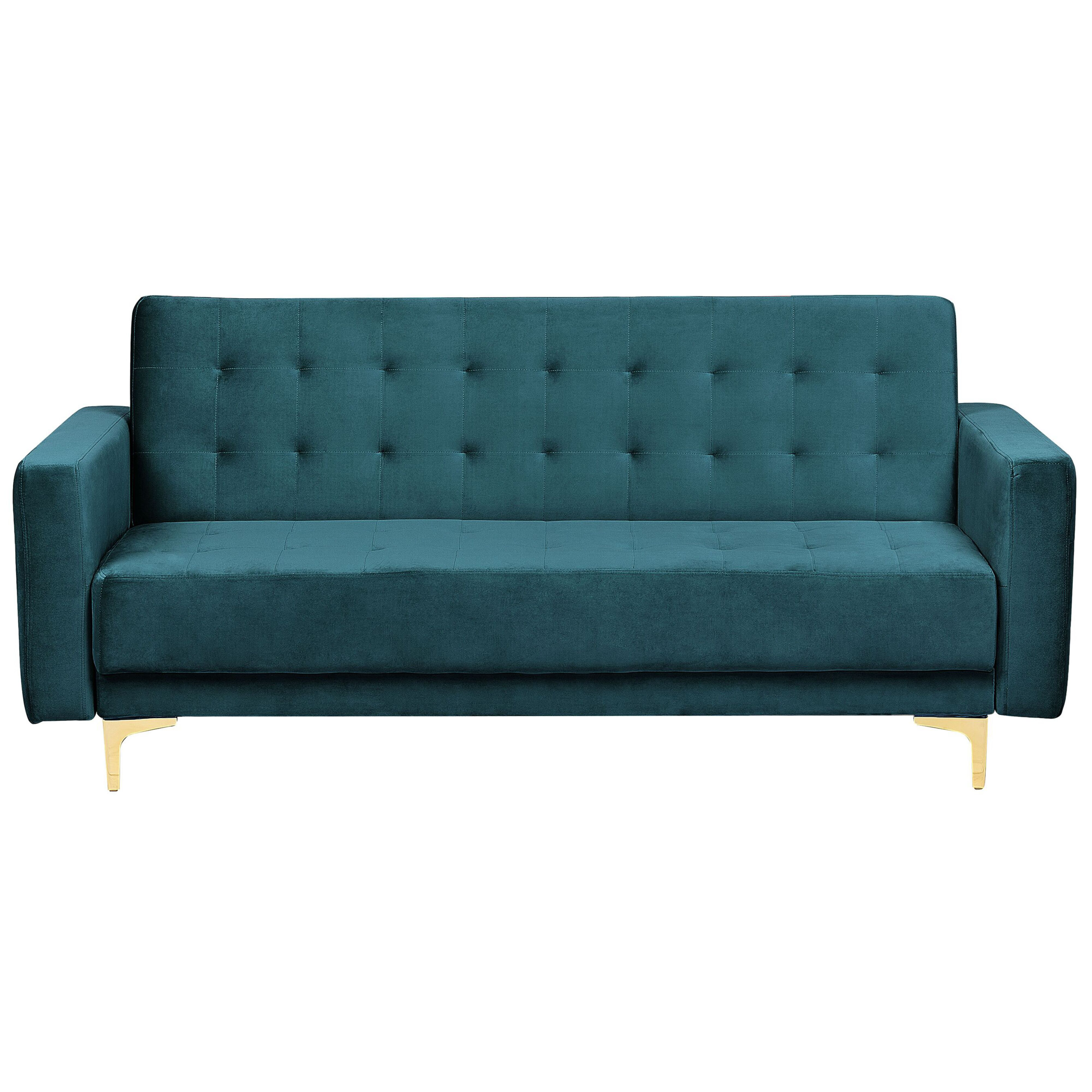 Bäddsoffa 3-sits ABERDEEN Sammet Blågrön