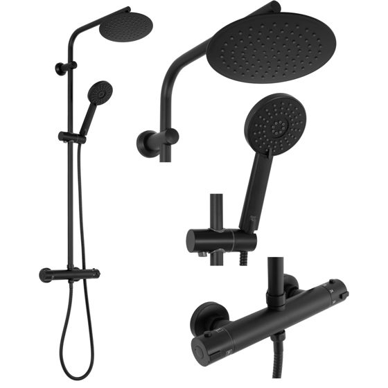 REA Duschset BLISS Svart, 38,5x27,5x100cm