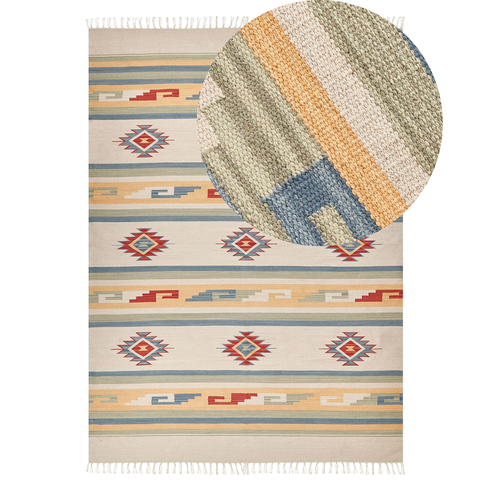 Matta APARAN Beige 140 x 200 cm Kelim Bomull